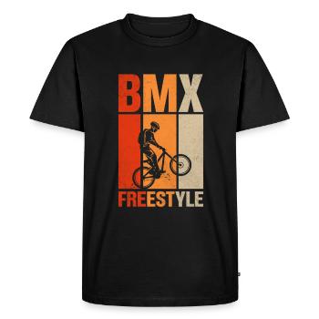 Vintage BMX Freestyle Cyclist - Men's Premium Organic T-Shirt - black - Front - Nico (187cm)