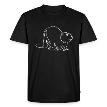 Beaver Oneline Art - Funny Beaver - Men's Premium Organic T-Shirt - black - Front - Nico (187cm)