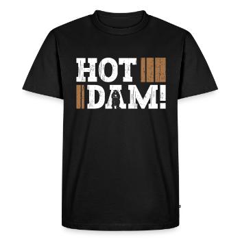 Barrage chaud! - Drôle de castor - T-shirt Premium bio Homme - noir - Devant - Nico (187cm)