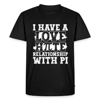J’ai une relation amour-haine avec Pi - Teacher Math Pi - T-shirt Premium bio Homme - noir - Devant - Nico (187cm)