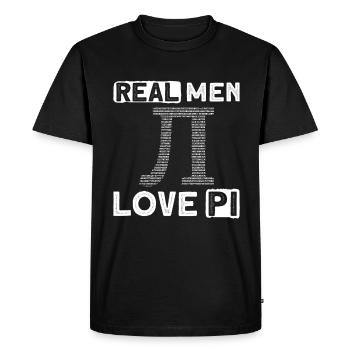 Les vrais hommes aiment Pi - Professeur Math Pi - T-shirt Premium bio Homme - noir - Devant - Nico (187cm)