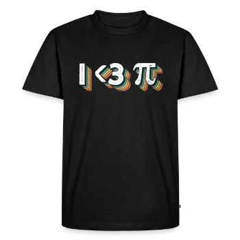 I <3 Pi - Funny Math Teacher for Pi Day - Men's Premium Organic T-Shirt - black - Front - Nico (187cm)