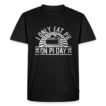 Je mange du gâteau seulement le jour de Pi - Teacher Math Pi - T-shirt Premium bio Homme - noir - Devant - Nico (187cm)