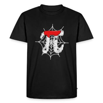 Pi Spider Web - Drôle de Pi Math Halloween - T-shirt Premium bio Homme - noir - Devant - Nico (187cm)