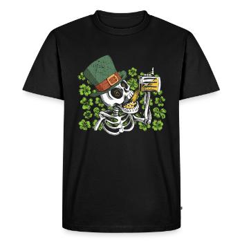 Skeleton Leprechaun Clover Beer Mug - St - T-shirt Premium bio Homme - noir - Devant - Nico (187cm)