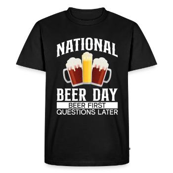 Beer Day Beer Day Beer lovers Beer drinkers - Men's Premium Organic T-Shirt - black - Front - Nico (187cm)