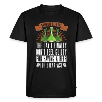 Journée de la bière Journée de la bière Amateurs de bière Buveurs de bière - T-shirt Premium bio Homme - noir - Devant - Nico (187cm)
