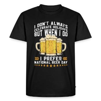 Journée de la bière Journée de la bière Amateurs de bière Buveurs de bière - T-shirt Premium bio Homme - noir - Devant - Nico (187cm)