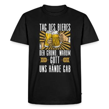 Beer Day Funny Beer Day Beer lovers - Men's Premium Organic T-Shirt - black - Front - Nico (187cm)