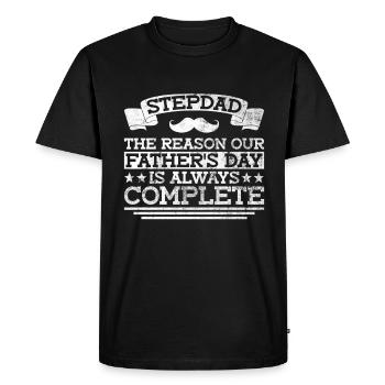 Stepfather Father's Day Stepdaddy Gift Quote - Men's Premium Organic T-Shirt - black - Front - Nico (187cm)