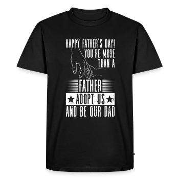 Cadeau d’adoption de belle-père pour la fête des pères - T-shirt Premium bio Homme - noir - Devant - Nico (187cm)