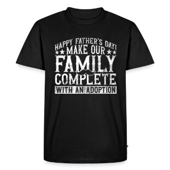 stepfather father's day stepdad adoption gift - Men's Premium Organic T-Shirt - black - Front - Nico (187cm)