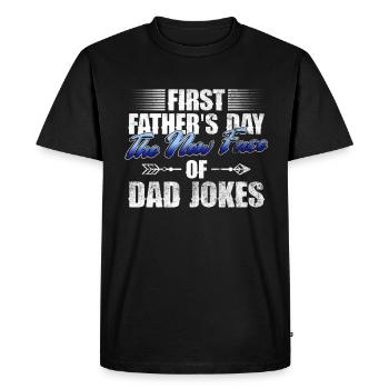 First Father's Day Dad First Time Dad Gift - Men's Premium Organic T-Shirt - black - Front - Nico (187cm)
