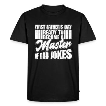 First Father's Day Dad First Time Dad Gift - Men's Premium Organic T-Shirt - black - Front - Nico (187cm)