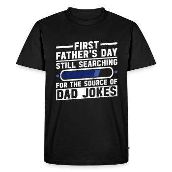 First Father's Day Dad First Time Dad Gift - Men's Premium Organic T-Shirt - black - Front - Nico (187cm)