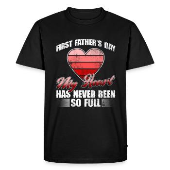First Father's Day Dad First Time Dad Gift - Men's Premium Organic T-Shirt - black - Front - Nico (187cm)