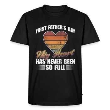 First Father's Day Dad First Time Dad Gift - Men's Premium Organic T-Shirt - black - Front - Nico (187cm)
