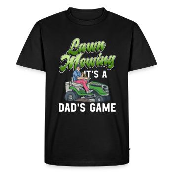 Tonte de pelouse Drôle de papa Fête des pères Tondeuse à gazon Pelouse - T-shirt Premium bio Homme - noir - Devant - Nico (187cm)