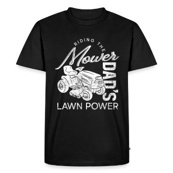 Tonte de pelouse Drôle de papa Fête des pères Tondeuse à gazon Pelouse - T-shirt Premium bio Homme - noir - Devant - Nico (187cm)