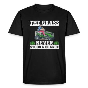 Tonte de pelouse Drôle de papa Fête des pères Tondeuse à gazon Pelouse - T-shirt Premium bio Homme - noir - Devant - Nico (187cm)