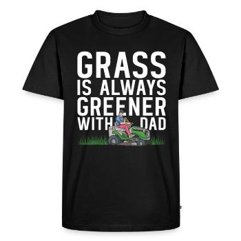 Tonte de pelouse Drôle de papa Fête des pères Tondeuse à gazon Pelouse - T-shirt Premium bio Homme - noir - Devant - Nico (187cm)