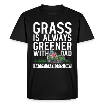 Tonte de pelouse Drôle de papa Fête des pères Tondeuse à gazon Pelouse - T-shirt Premium bio Homme - noir - Devant - Nico (187cm)