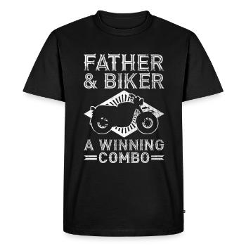 Motorbike Rider Biker Papa Funny Father's Day - Men's Premium Organic T-Shirt - black - Front - Nico (187cm)
