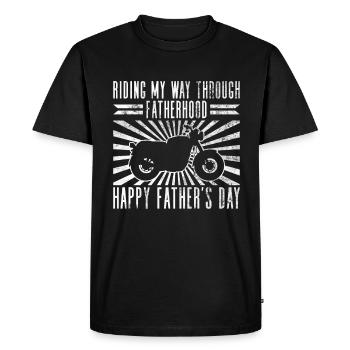 Motorbike Rider Biker Papa Funny Father's Day - Men's Premium Organic T-Shirt - black - Front - Nico (187cm)