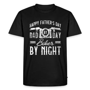 Motorbike Rider Biker Papa Funny Father's Day - Men's Premium Organic T-Shirt - black - Front - Nico (187cm)