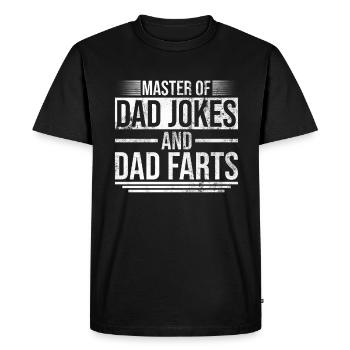 Master of Papa Jokes and Papa Farts - - Men's Premium Organic T-Shirt - black - Front - Nico (187cm)