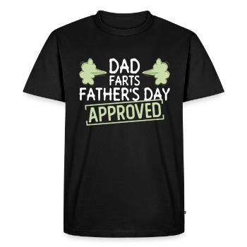 Papa pète Fête des pères approuvé - Pet de fête des pères - T-shirt Premium bio Homme - noir - Devant - Nico (187cm)