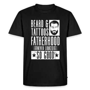 Beard & tattoos, fatherhood has never looked so good - Men's Premium Organic T-Shirt - black - Front - Nico (187cm)