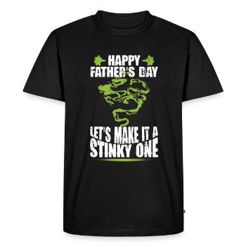Bonne fête des pères - Pet de fête des pères - Smelly - T-shirt Premium bio Homme - noir - Devant - Nico (187cm)