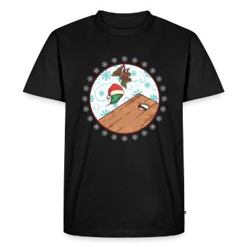 Noël des joueurs de cornhole - Drôle de trou de maïs - T-shirt Premium bio Homme - noir - Devant - Nico (187cm)