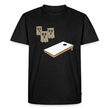 Cornhole Player Halloween - Drôle de cornhole - T-shirt Premium bio Homme - noir - Devant - Nico (187cm)