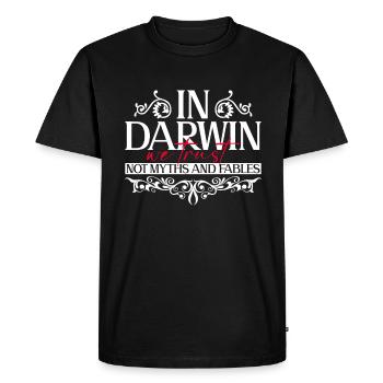 Nous faisons confiance à Darwin, pas aux mythes et aux mythes. - T-shirt Premium bio Homme - noir - Devant - Nico (187cm)
