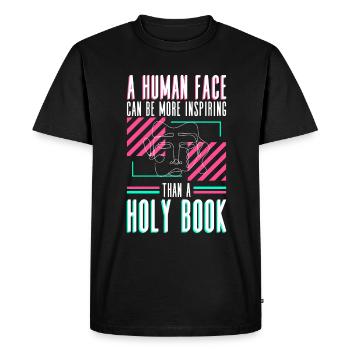Athéisme athée Anti-Église Anti Religion - T-shirt Premium bio Homme - noir - Devant - Nico (187cm)