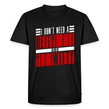 Athéisme athée Anti-Église Anti Religion - T-shirt Premium bio Homme - noir - Devant - Nico (187cm)