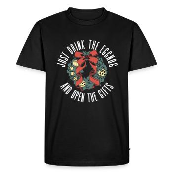 Athéisme athée Lait de poule Noël - T-shirt Premium bio Homme - noir - Devant - Nico (187cm)