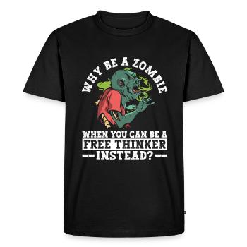 Libre penseur athée Athéisme Anti Église Halloween - T-shirt Premium bio Homme - noir - Devant - Nico (187cm)
