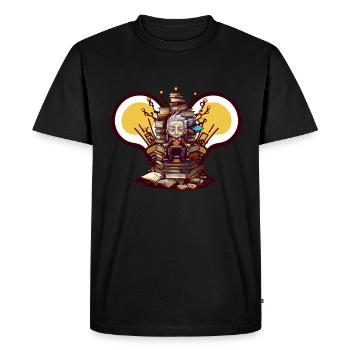 Livres Trône de Science - Athéisme athée - T-shirt Premium bio Homme - noir - Devant - Nico (187cm)