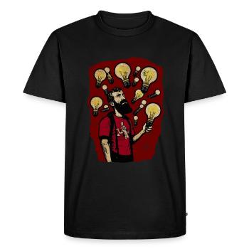 Person Light Bulbs - Atheist Atheism - Men's Premium Organic T-Shirt - black - Front - Nico (187cm)