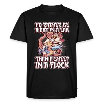 Laboratory rat saying - Atheist Atheism - Men's Premium Organic T-Shirt - black - Front - Nico (187cm)