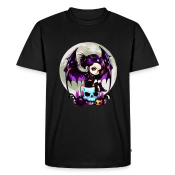Cute Goth Bat Wing Gothic Grufti - Men's Premium Organic T-Shirt - black - Front - Nico (187cm)