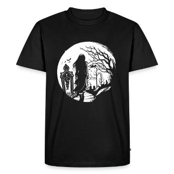 Goth goes over cemetery - Gothic Grufti - Men's Premium Organic T-Shirt - black - Front - Nico (187cm)