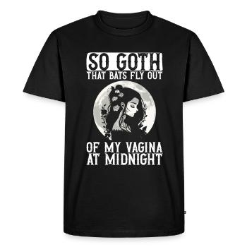 Goth Gothic Bats Vagina Saying - Men's Premium Organic T-Shirt - black - Front - Nico (187cm)