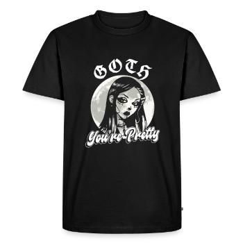 Goth You're Pretty - Goth Gothic - Men's Premium Organic T-Shirt - black - Front - Nico (187cm)