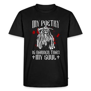 My poetry is darker than my soul - Gothic - Men's Premium Organic T-Shirt - black - Front - Nico (187cm)