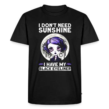 Black Eyeliner - Goth Funny Saying Gothic - Men's Premium Organic T-Shirt - black - Front - Nico (187cm)