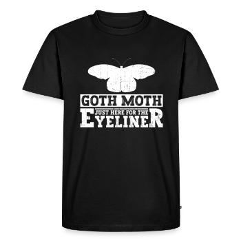 Goth Moth Just Here For The Eyeliner - Goth Moth - Men's Premium Organic T-Shirt - black - Front - Nico (187cm)